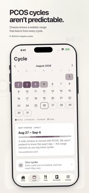 Ovessa: PCOS & Hormone Tracker screenshot 1