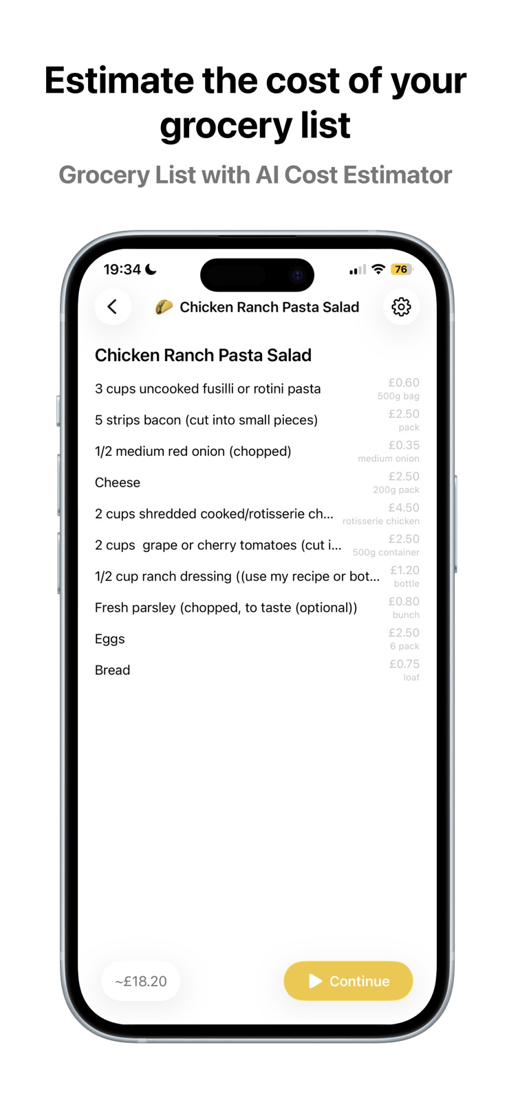 Grocery List: Plan your shop iphone screenshot 2