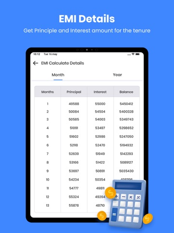 Finance & EMI Calculator iPad screenshot