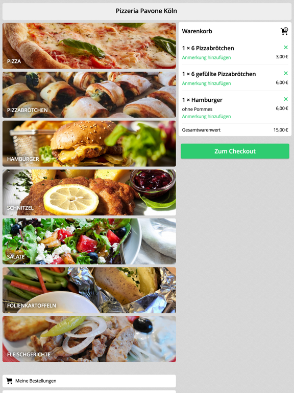 Pizzalino Köln iPad screenshot