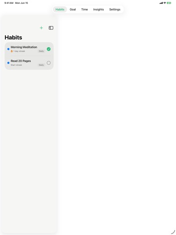 Form A habit iPad screenshot