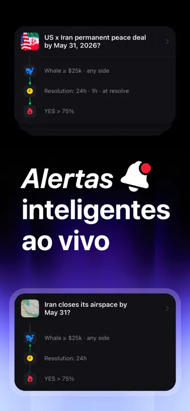 Polymarket Alerta Previsão IA screenshot 3 of 7