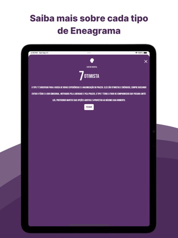 Teste Eneagrama iPad screenshot