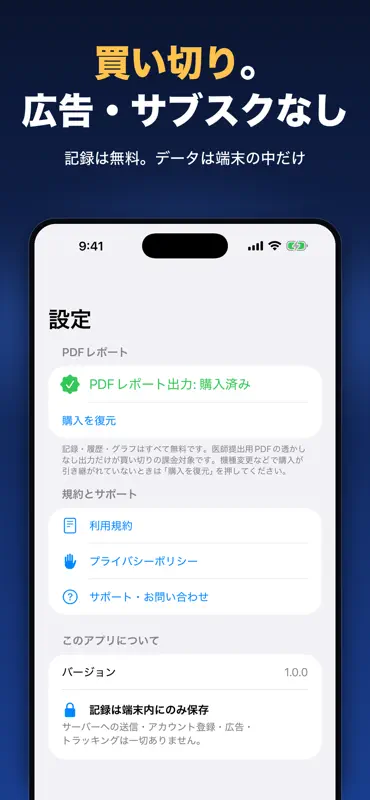 排尿メモ：排尿日誌・夜間頻尿の記録 screenshot 5 of 6