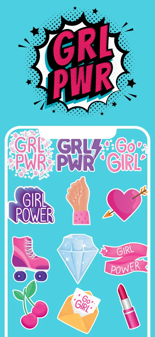 Screenshot #2 pour Girl Power Stickers!!