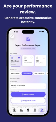 Tenure: AI Career Win Tracker iPhone screenshot