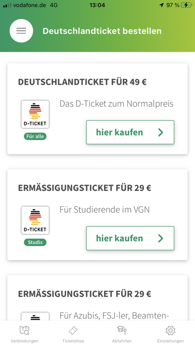 VGN Fahrplan & Tickets Screenshot