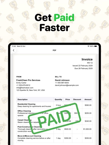 Easy Invoice Maker • Estimate iPad screenshot