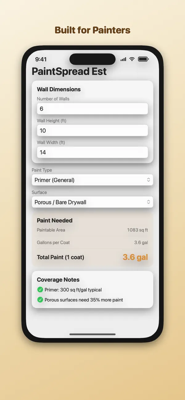 Screenshot #3 pour Paint Coverage Calculator