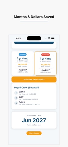 Debt Snowball vs Avalanche screenshot
