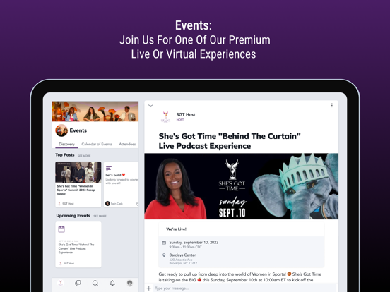 She’s Got Time Network iPad screenshot 2 - Sports app