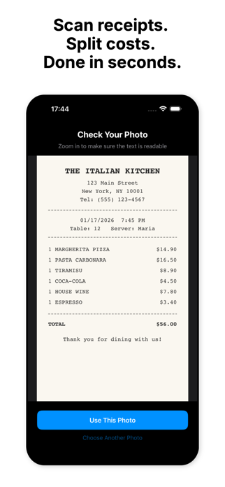 SplitReceipt - Scan & Share Screenshot 2 of 5