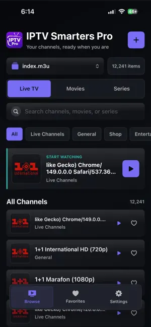 IPTV Smarters Pro Live Player screenshot 1