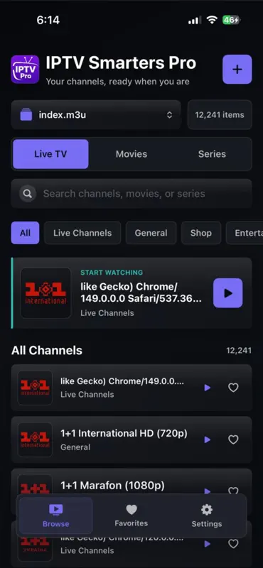 IPTV Smarters Pro Live Player screenshot 1 of 3