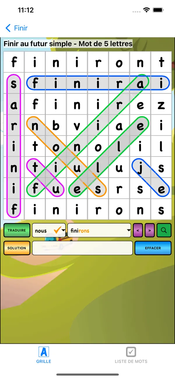 Screenshot #3 pour Mots Cachés Verbes