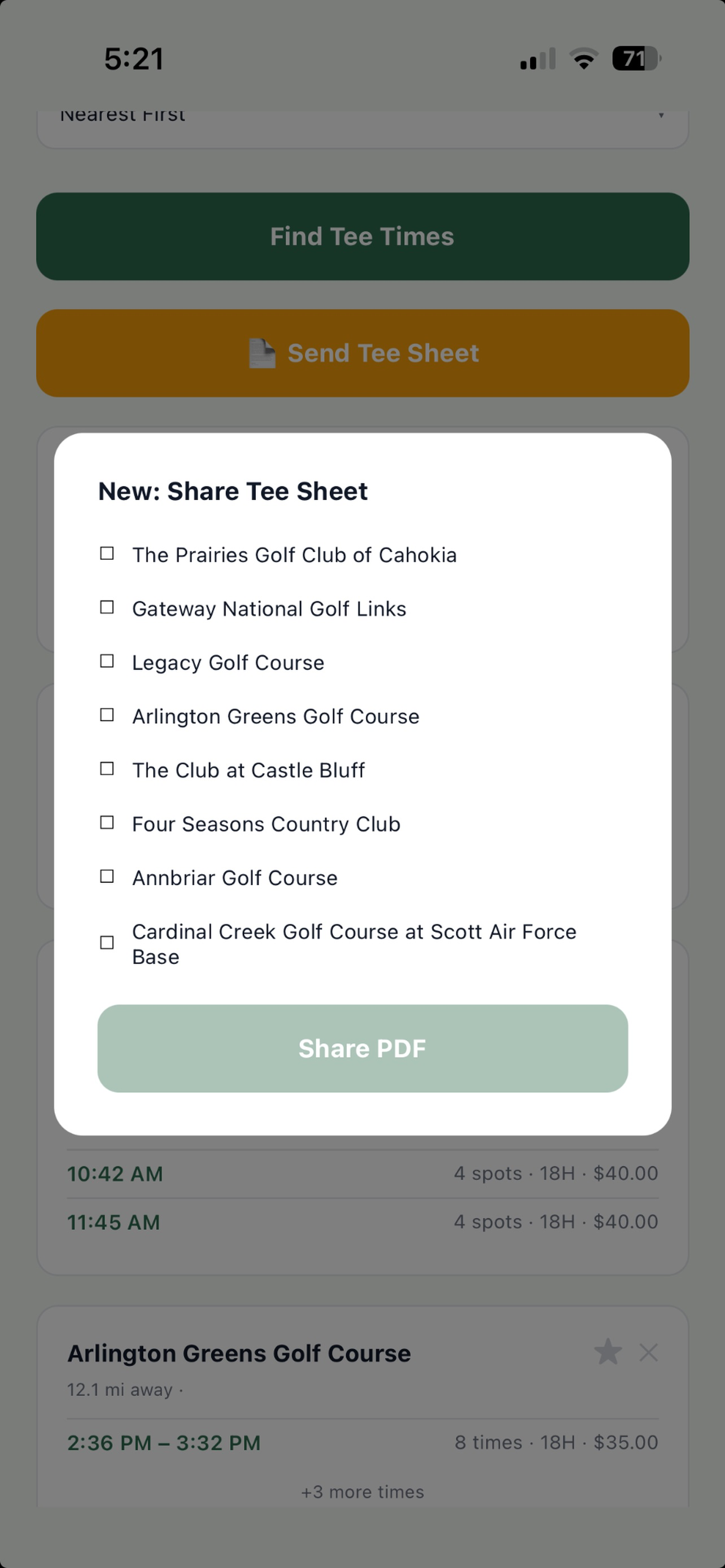 Just Tee Times USA screenshot 4