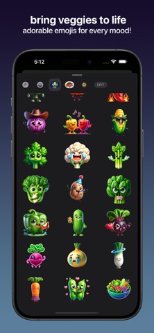 Vegetable Emojis app screenshot 3