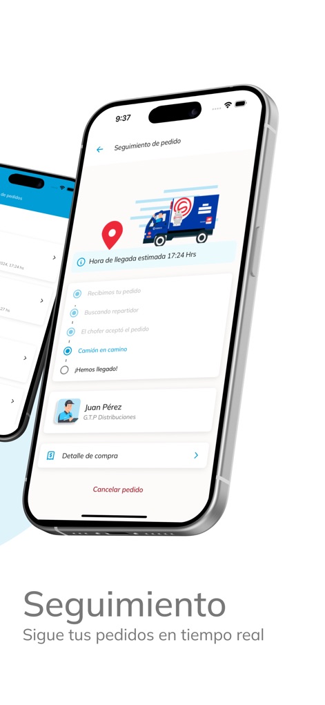 Gasconnect - L'app offre un monitoraggio dettagliato del percorso del driver e visualizza la "Hora de llegada estimada" per garantire la massima comodità all'utente.