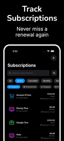 SubTrack-Subscription Tracker Screenshot 1 of 6