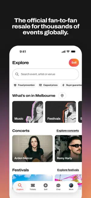 Tixel－Face Value Ticket Resale iPhone screenshot 1
