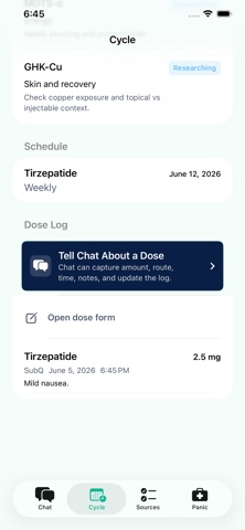 Peptalk Research Coach screenshot