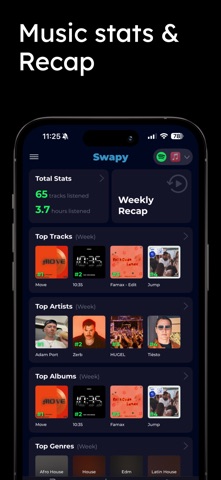 Music transfer & stats: Swapy iPhone screenshot