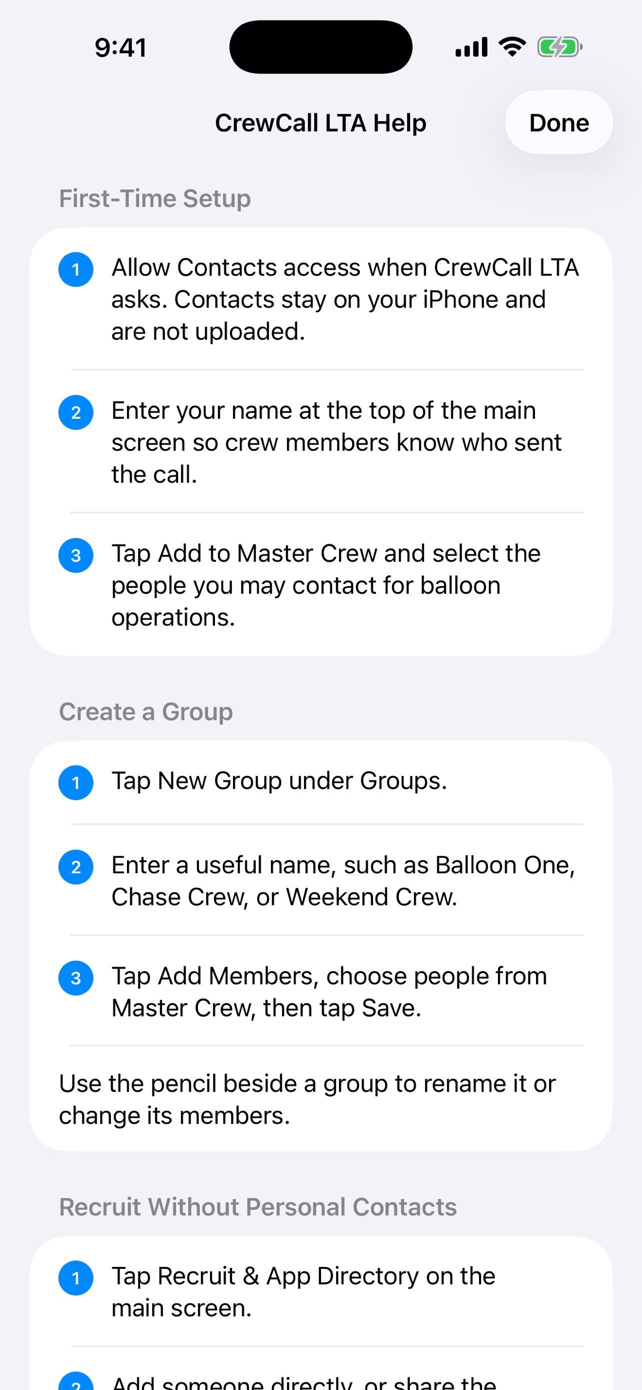 CrewCall LTA screenshot 4
