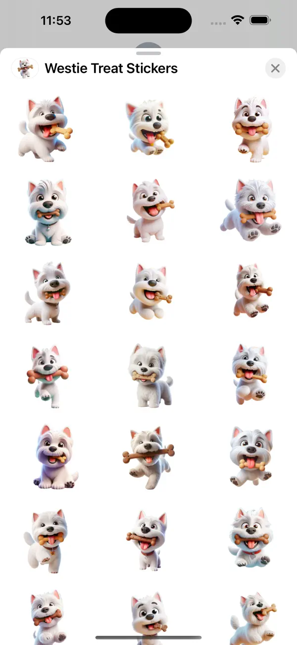 Screenshot #1 pour Westie Treat Stickers