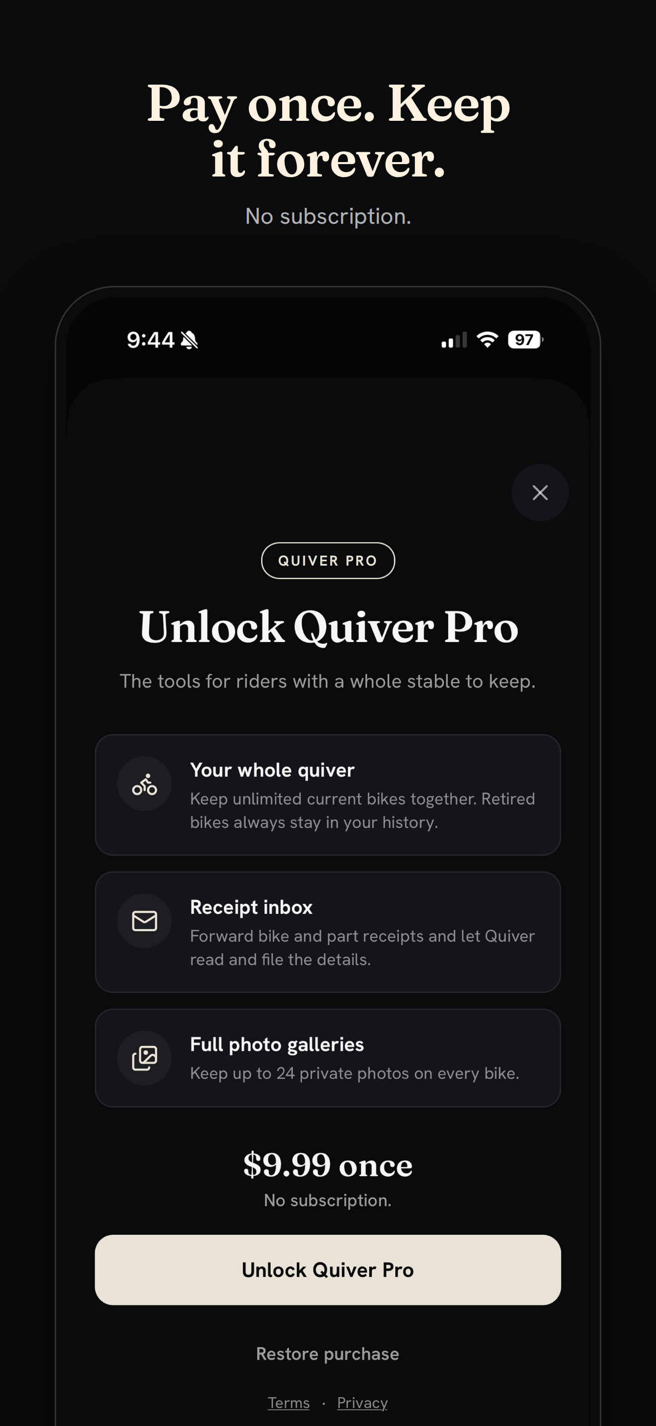 Quiver: Bike Garage & Specs screenshot 9