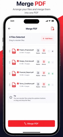 Merge PDF: PDF Combiner & join iPhone screenshot