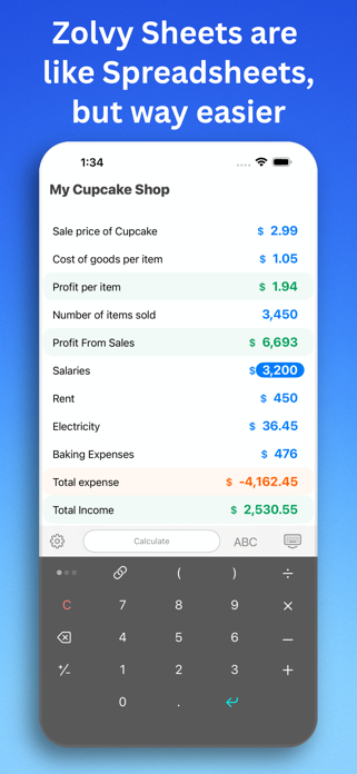 Zolvy – Pocket Spreadsheet Screenshot 2 of 6