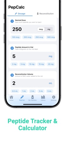 Peptide Tracker & Calculation iPhone screenshot