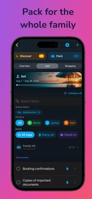 Packing List Travel Organizer screenshot 3