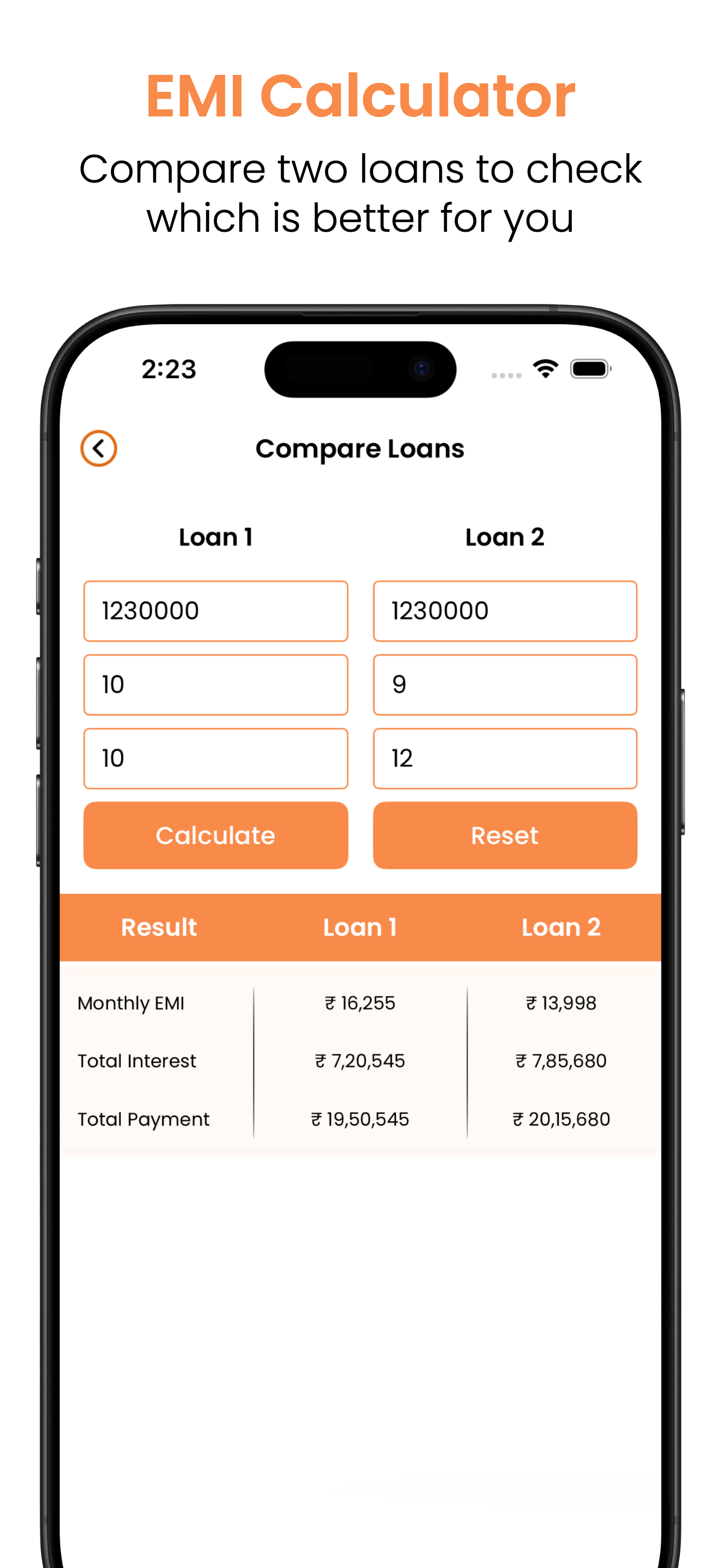 EMI Calculator - Loan Compare