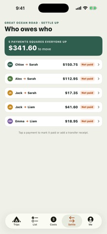 Muster Up: Group Trip Split Screenshot 1 of 10