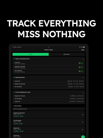 Vitamin & Supplement Tracker iPad screenshot