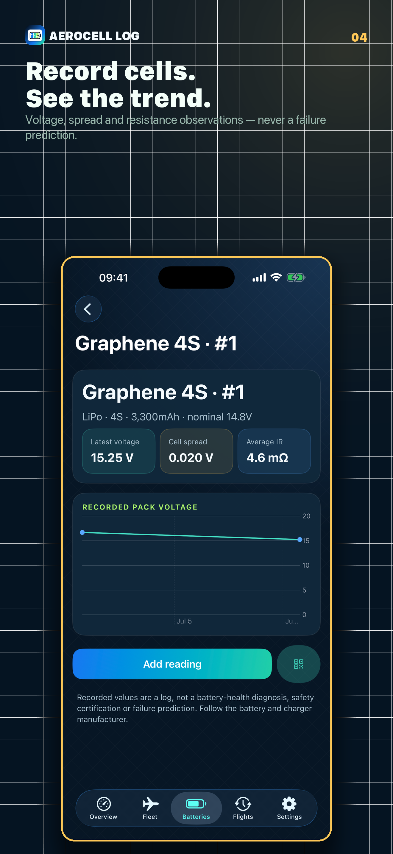 AeroCell Log: RC Battery Log screenshot 4