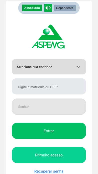 ASPEMG Aplicativo do Associado Screenshot