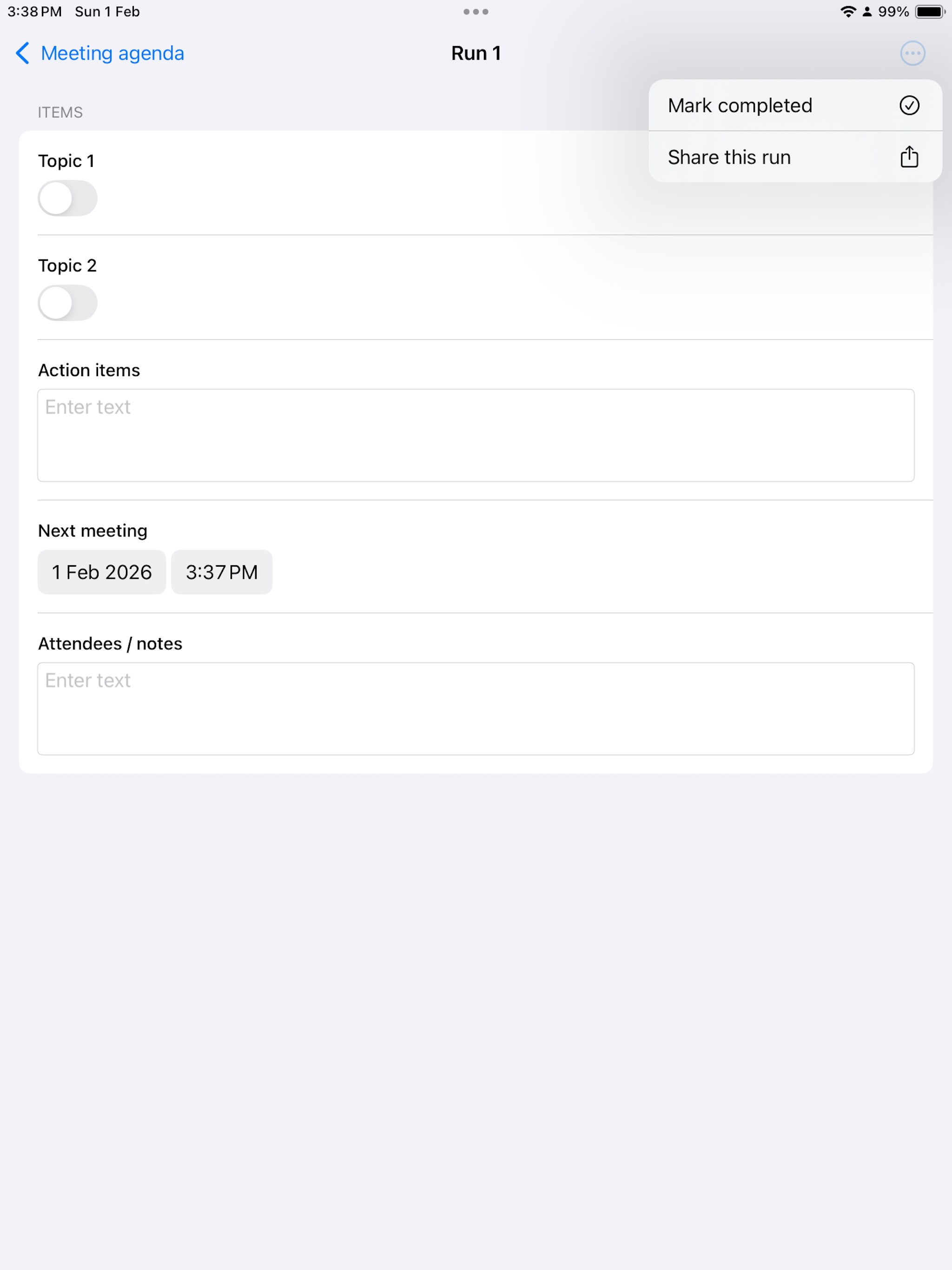 Advanced Offline Checklists