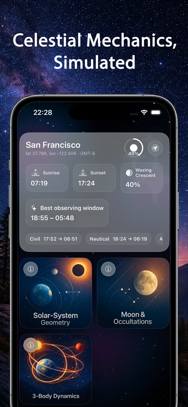 #1. Celestial Simulation (iOS) di: Dung Le