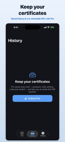 GasTest Log: Pressure Test iPhone screenshot