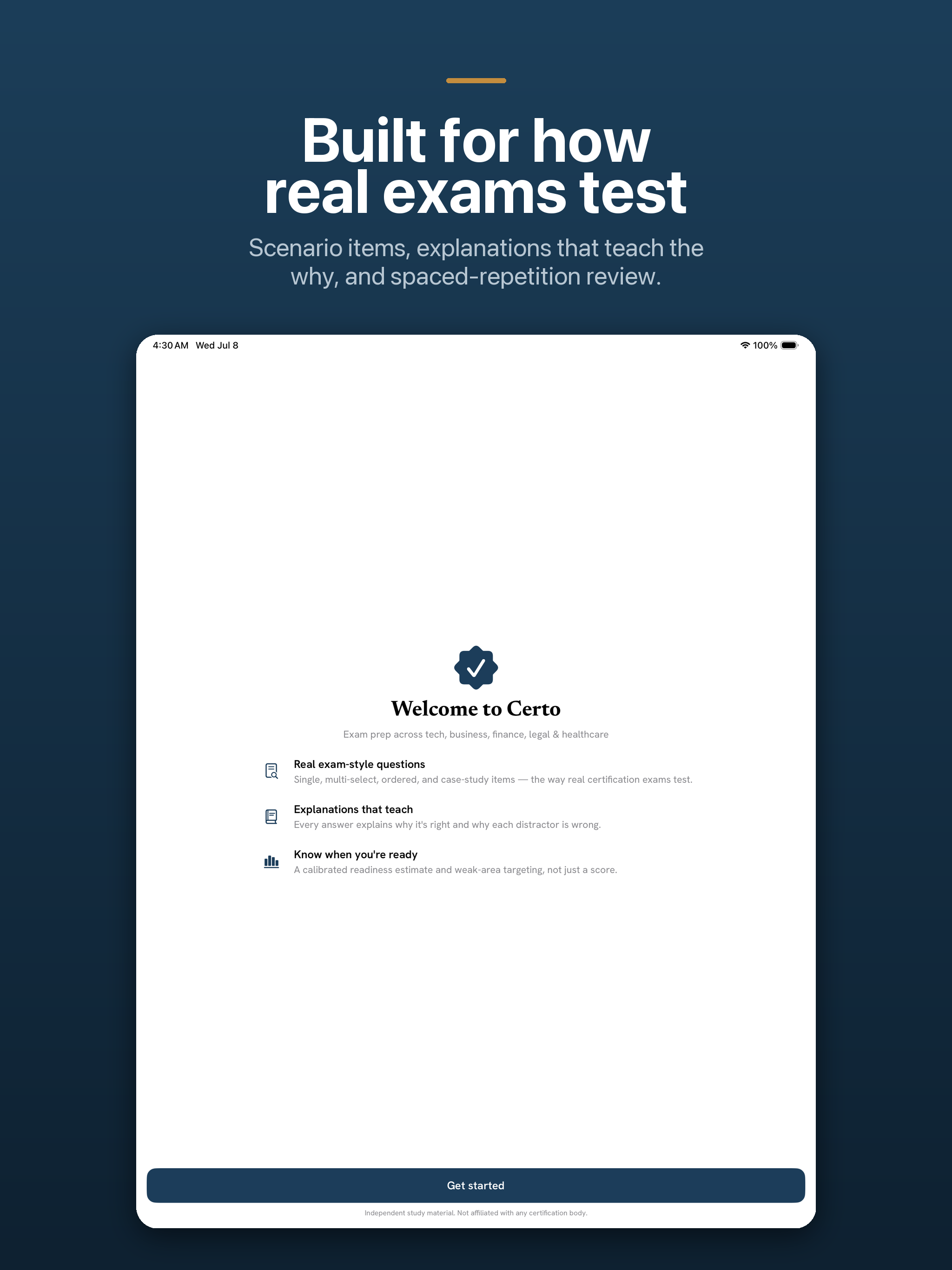 Certo: Exam Prep & Practice screenshot 12