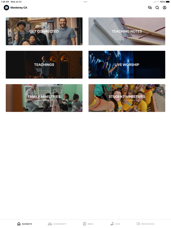 Monterey Church California iPad screenshot 1 - Education app