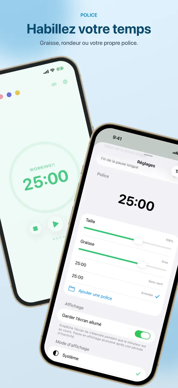 Screenshot #1 pour PTimer Minuteur Pomodoro Focus