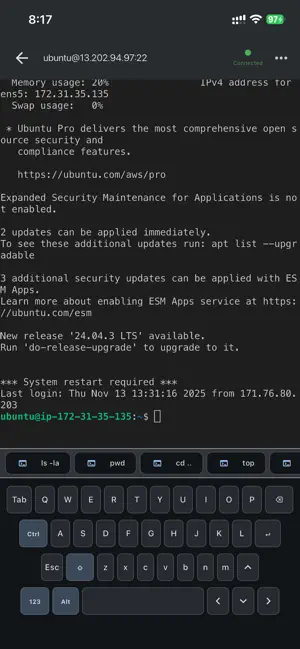 Mobile SSH Terminal iPhone screenshot 3