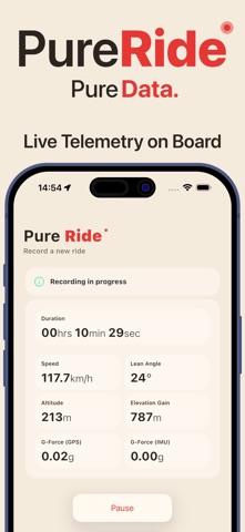PureRide: Motorcycle Telemetry Screenshot 1 of 5