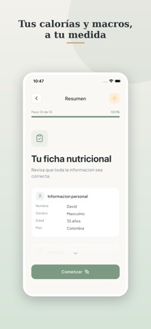 Nutricheft screenshot