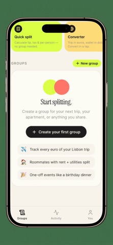 Splitly Split Bills iPhone screenshot