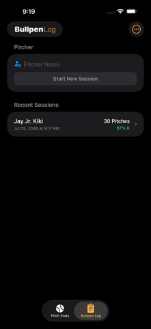PitchStats - Pitching Tracker iPhone screenshot