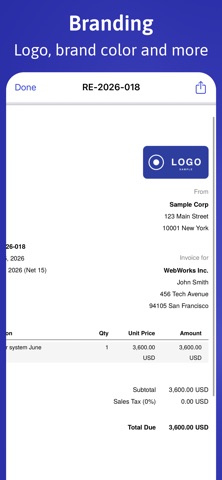 EasyInvoice: Invoice Generator iPhone screenshot